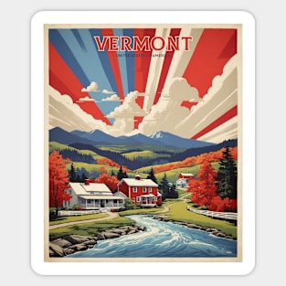 Vermont United States of America Tourism Vintage Poster Sticker